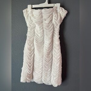 Windsor White Ruched Mini Dress